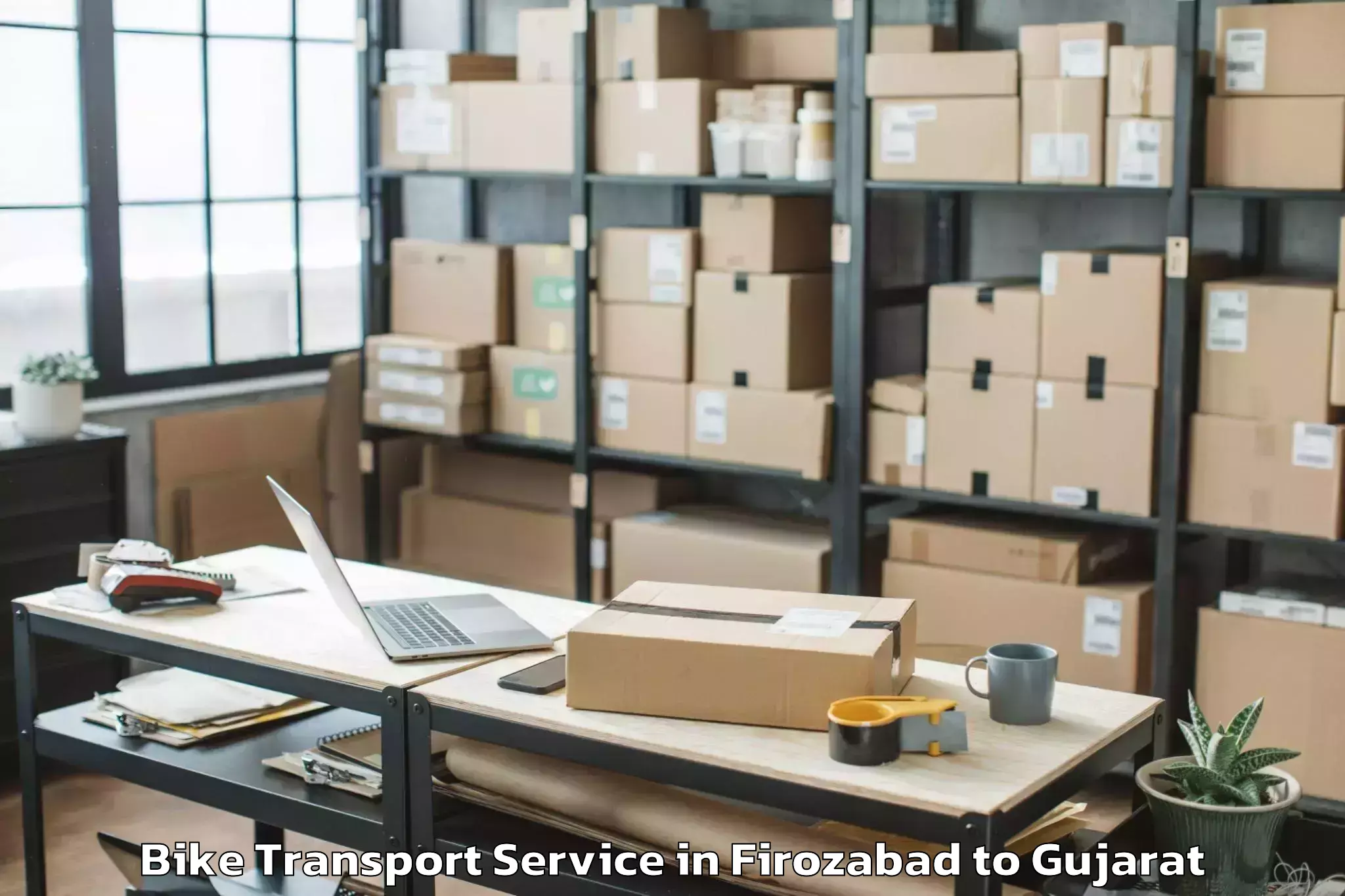 Hassle-Free Firozabad to Jamnagar Bike Transport